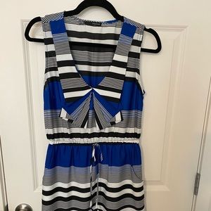 LAST CHANCE! Blue, Black, White Striped Dress!